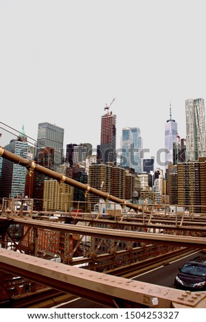 View on Manhattan from the Brooklyn bridge