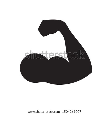 Bicep silhouette. Muscle Black vector icon Royalty-Free Stock Photo #1504261007