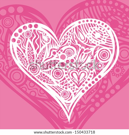 Valentines day card pattern heart vector illustration