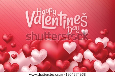 Colorful Soft and Smooth Valentine Hearts. Vector illustration