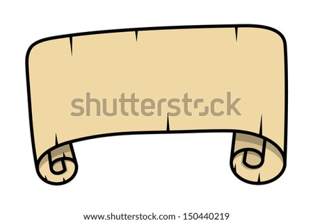 Old Scroll Parchment - Cartoon Vector Illustration