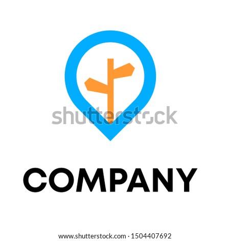Pin vector icon. Location pin logo sign template
