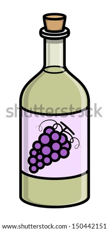 Old Cork Wine Bottle - Vector Illustration