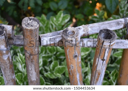 Bamboo fence old wall close up decorative old bamboo wood of fence wall background