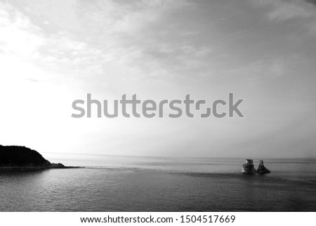 Sea landscape black and white
