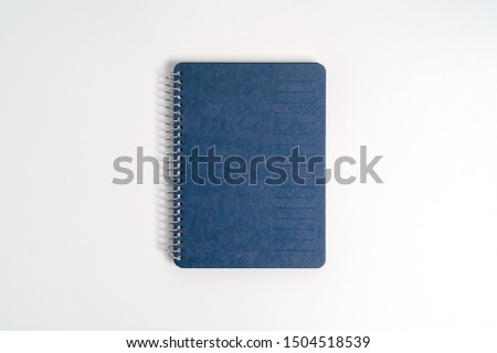 blue cover of the daily planner on white background