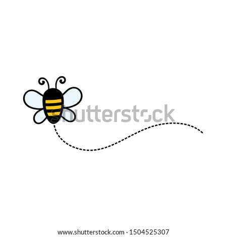 Funny Bee, Cute Bee and Honey Character Logo Vector