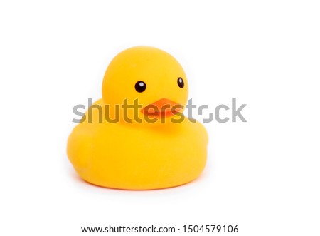 Rubber yellow Duck, Duckling Toy isolated on white Background