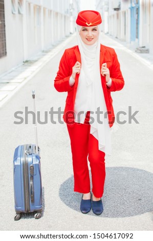 Hijab fashion of stewardess wearing hijab