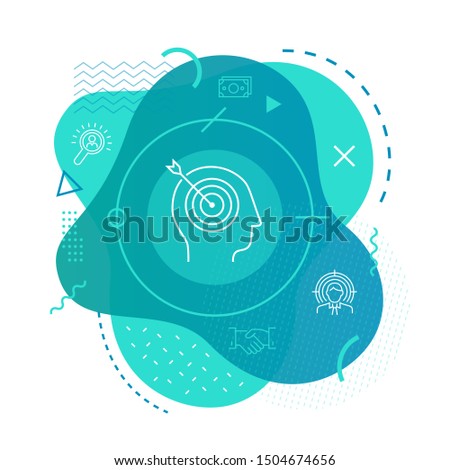 Target icon background - Business head icon - Editable stroke