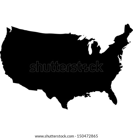 High detailed vector map - United States  Royalty-Free Stock Photo #150472865