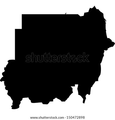 High detailed vector map - Sudan 