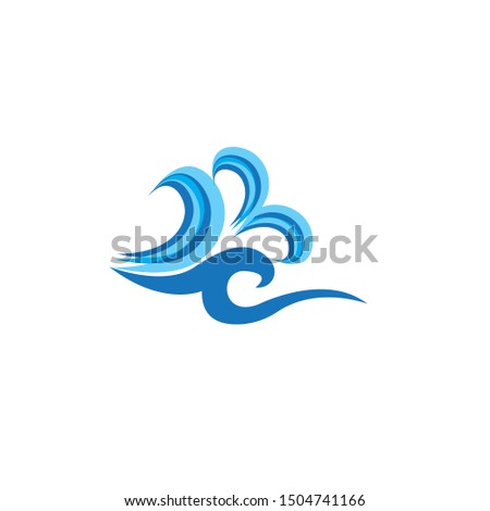 Water Wave symbol and icon Logo Template vector
