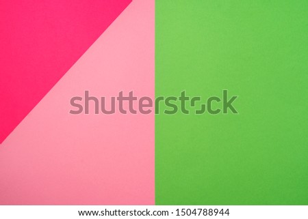 Multi colored abstract paper of pastel colors with geometric shape, flat lay.