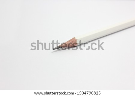 isolated white pencil with white background.