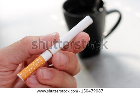 cigarette electronic battery powered vapour ecigarettes vaping stock, photo, photograph, image, picture, 