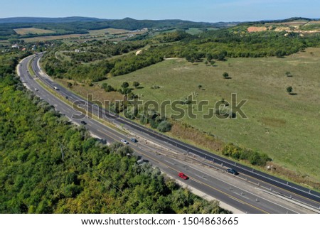 M1 Hungarian highway under construction stock photo
