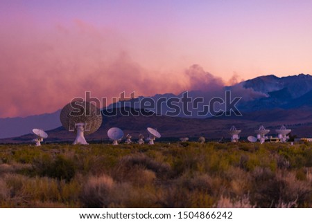 Owens Valley Astrophotography Desert Mountains, California Radar Dish Observatory Wildfire Fire Independence, Big Pine, Lone Pine
