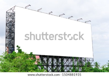 Blank huge ads sign with clipping path for selection