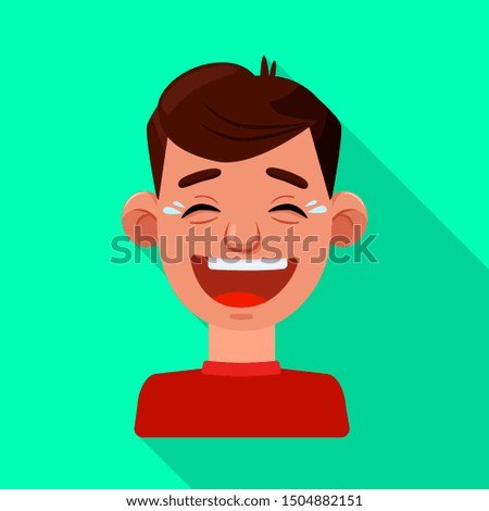 Vector illustration of guy and laugh logo. Web element of guy and emotion stock vector illustration.