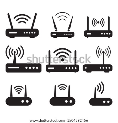 Router related signal icon isolated, wifi router Royalty-Free Stock Photo #1504892456