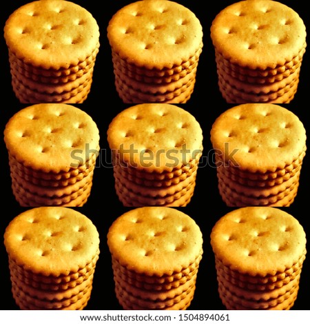 Collage of golden sand cookies against a dark background