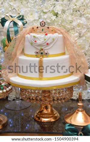 Wedding cake and birthday. Inspired by traditional Moroccan dress