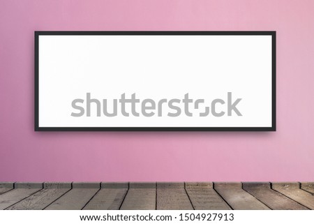 Digital Media Blank white mock up of advertising light box billboard at wall background room with copy space