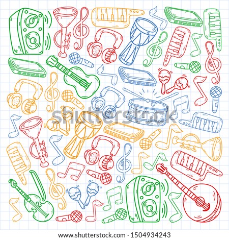 Music - doodles collection. Vector. musical instruments