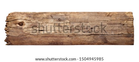 close up of a wooden sign background on white background