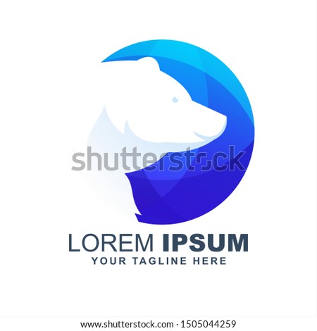 modern bear head logo design vector
