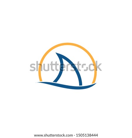 sail boat logo template, design concept vector