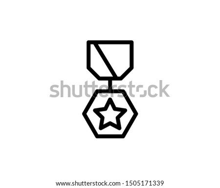 Medal line icon. Vector symbol in trendy flat style on white background. Award sing for design.