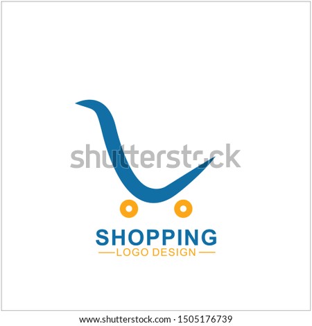 Shopping Logo  Illustration Design. Online Shop Logo Design Template