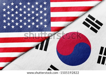 Relations between two countries. Korea and America Royalty-Free Stock Photo #1505192822