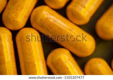 Close Up of Bioavailable Curcumin Phytosome in Clear Capsules