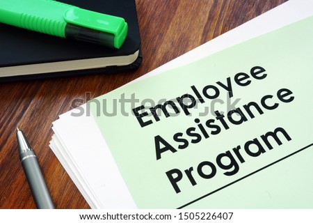 Employee assistance program EAP - benefit program on the desk. Royalty-Free Stock Photo #1505226407