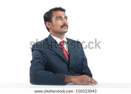 Indian Businessman Looking up