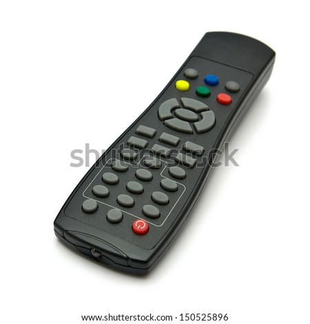 A generic remote control isolated on white background