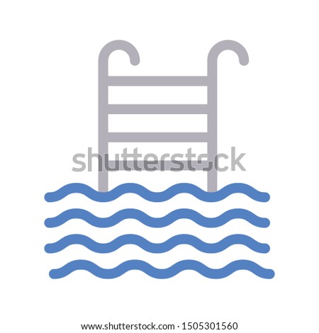 swimming pool colour line vector icon