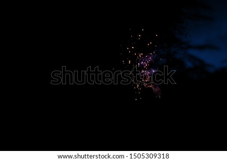 the night portrait of a diwali special firecrackers sparklers on the night blue sky...