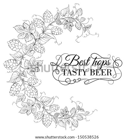 Green hop plant isolated. Vector illustration.