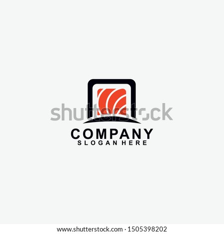 Square Sushi Logo Design. Modern Design. Sushi Logo. Sushi. Vector Illustration