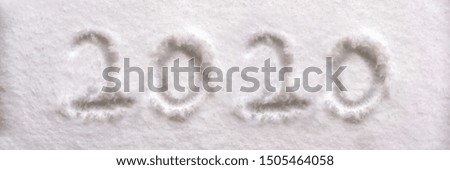 2020 written in the snow, new year greeting card