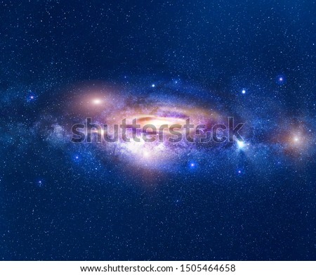 Galaxy in deep space with milky way and a stars field. Milky way made from Australia in August. Royalty-Free Stock Photo #1505464658