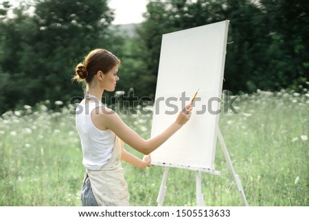 woman canvas artist drawing man modern
