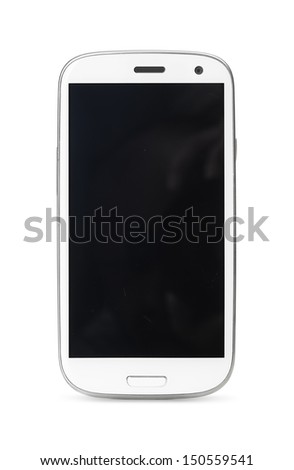 modern touch screen smartphone isolated on white background Royalty-Free Stock Photo #150559541