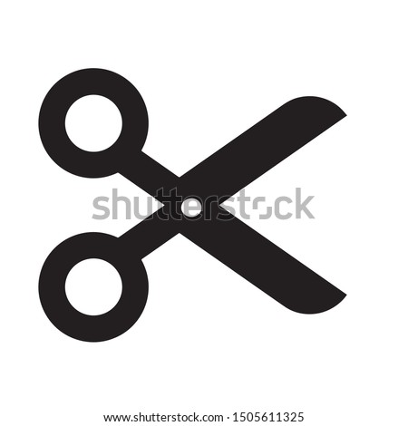Scissors icon vector black color