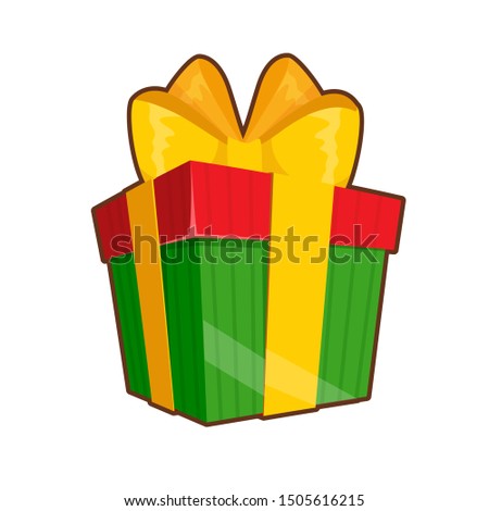 Vector illustration of colorful gift box on white background