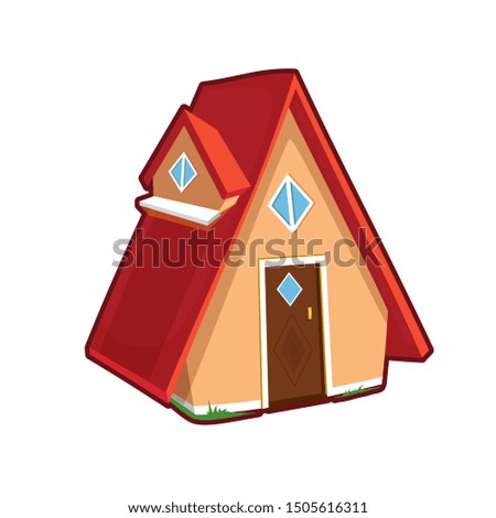 Vector illustration of small house on white background 
